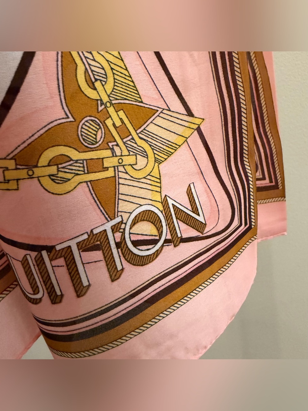 Gorgeous Pink & Brown Silk Scarf - NWT - Picture 6 of 12
